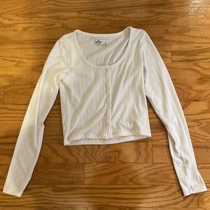 Hollister button crop top size small